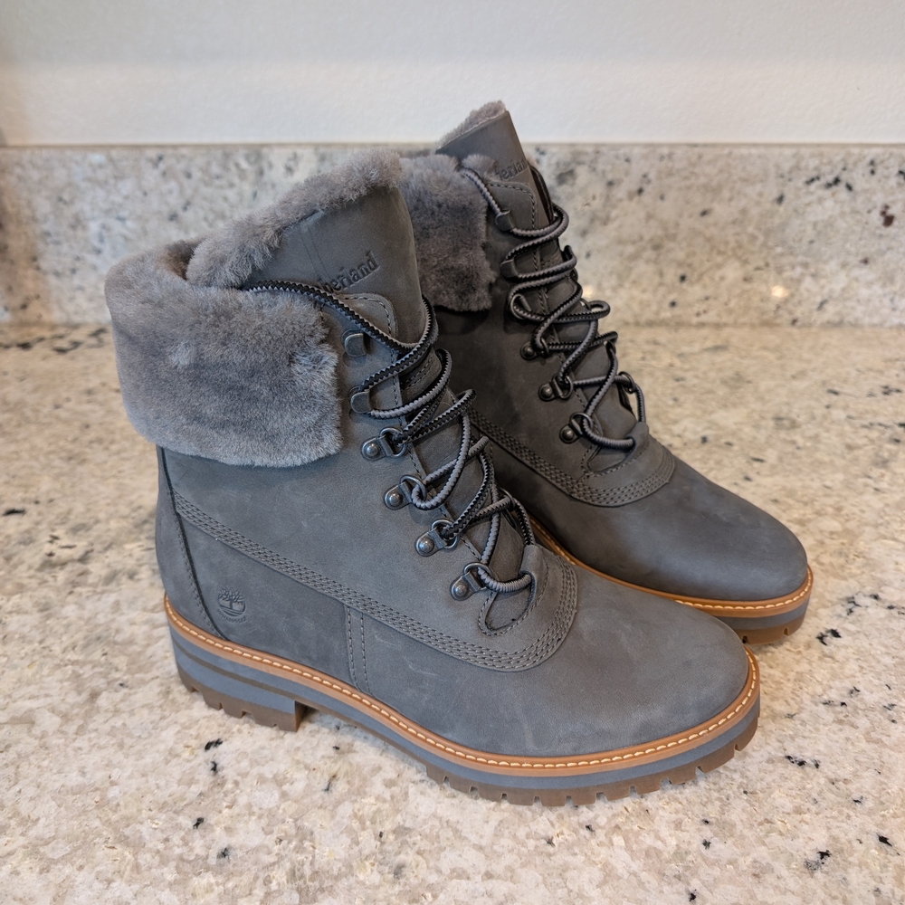 Timberland Women's Gray Fur-Lined Boots